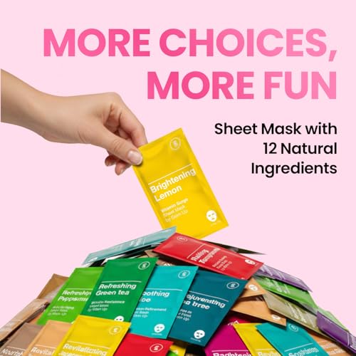 GLAM UP Korean Facial Sheet Mask 12 Pack – Hydrating Glass Skin Face Masks, Korean Skincare for Sensitive & Dry Skin, Easter Gifts, Teen Girl Gifts, Stocking Stuffers for Women, Spa Gift Set