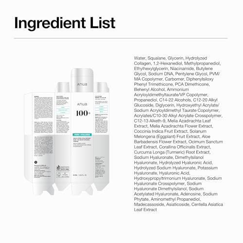 Anua PDRN Hyaluronic Acid 100 Moisturizing Cream, 2.02 fl oz