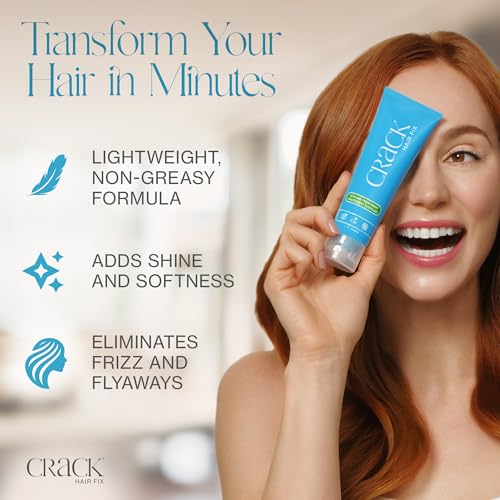 Crack Hair Fix Air Dry Cream - Multi-Tasking, Anti-Frizz, Leave-In Styling Balm with Protection from Humidity, Chlorine, Heat Treatments & Sun, 3 oz