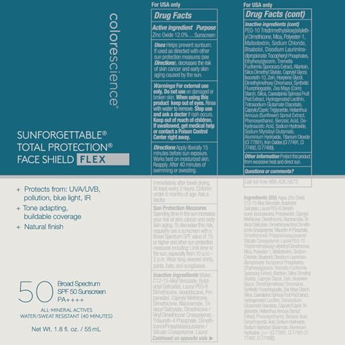 Colorescience, Total Protection Face Shield Flex, SPF 50, Fair