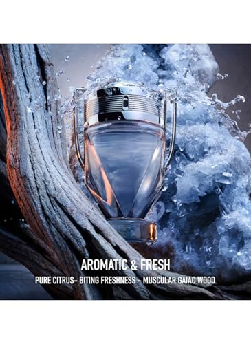 Rabanne Invictus Eau de Toilette - Long Lasting Woody Aquatic Cologne for Men with Marine, Grapefruit & Guaiac Wood - Trophy Bottle French Fragrance Spray from Paris, 1.7 oz