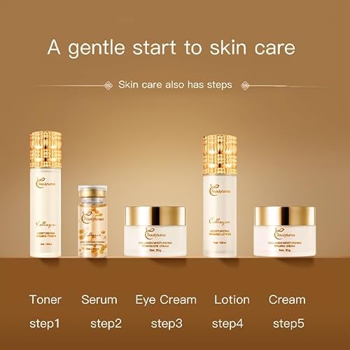 Collagen Skincare Set - 14pcs - Face Care with Niacinamide, Hyaluronic Acid - Smoothing Skin & Firming Skin,Hydrating Skincare kit Include Toner, Serum, Lotion, Eye Cream, Face Cream （Korean -style）