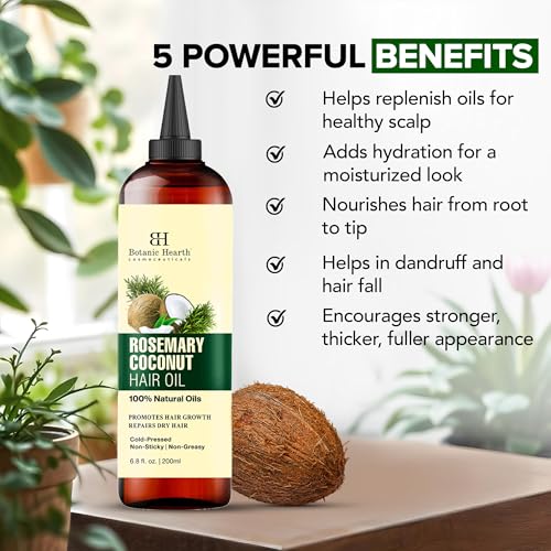 Botanic Hearth 100% Pure Rosemary Biotin Oil For Hair Growth - 6.7 Fl oz