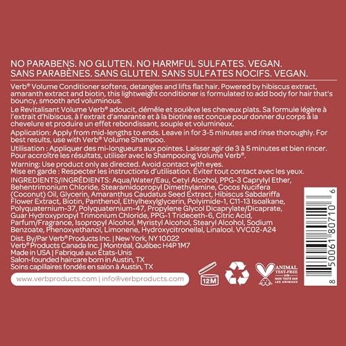 VERB Volume Conditioner 12 fl oz | Detangle + Weightless Lift for Flat Hair