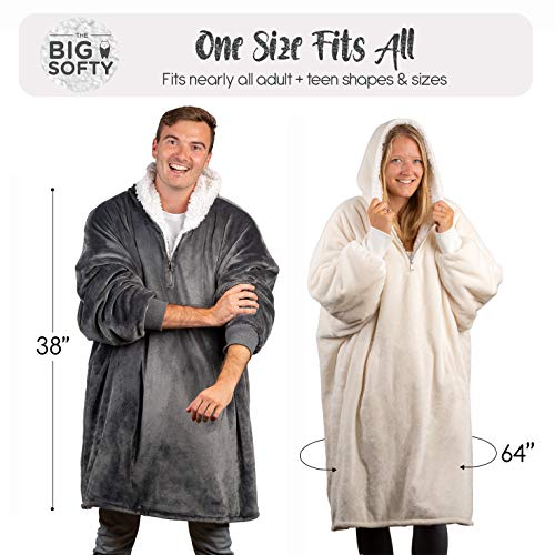 trekki Oversized Hoodie Blanket Sweatshirt, Wearable Blanket Hoodie Men Women with Zip, Comfy Fleece Hooded Blanket Adult