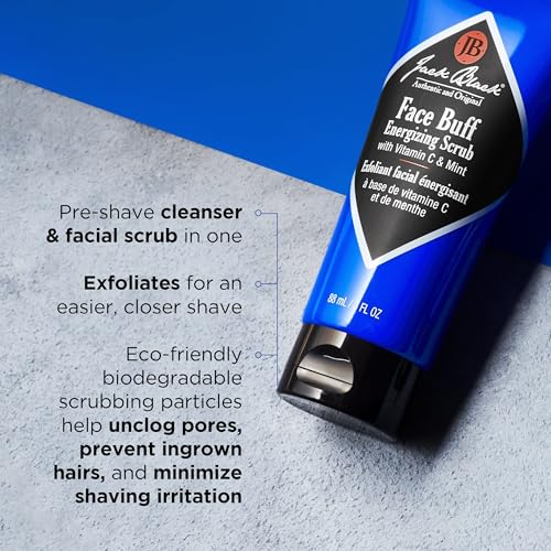 Jack Black Face Buff Energizing Scrub, 3 fl oz - Mens Facial Scrub, Exfoliating Face Wash for Men, Mens Skin Care and Facial Care