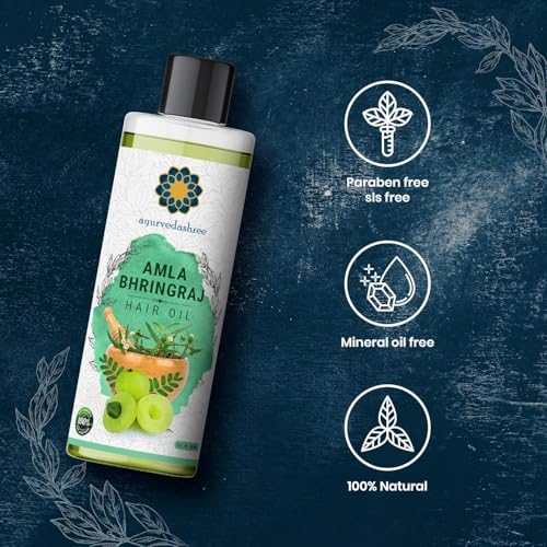AYURVEDASHREE Hair Oil, 200 ml with Amla , Bhringraj , Brahmi , Methi , Shikakai , Neem , Henna , Pine , Clove , Eucalyptus & Citronella Oil