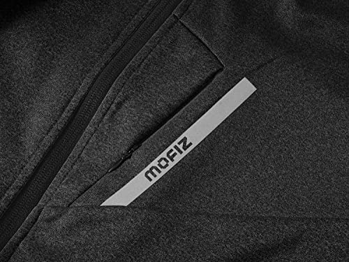 MoFiz Men's Tracksuits Full Zip Track Suits For men Solid Jogger Sets Windbreakers Jacket Track Pants 2 Piece Sets With 5 Pockets Classic Black L