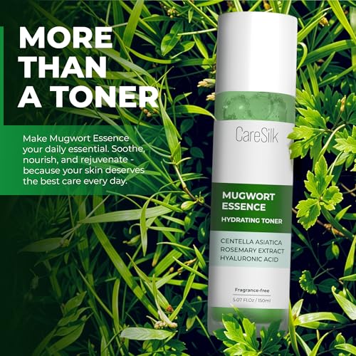 Caresilk Mugwort Essence,Hydrating Face Toner with Artemisia, Hyaluronic Acid, Centella Asiatica & Rosemary Extract - Deep Moisturizing Skin Care & Barrier Protection Face Mist - 150 ml