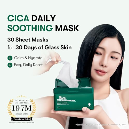 VT COSMETICS CICA Daily Soothing Mask, 30 Sheet