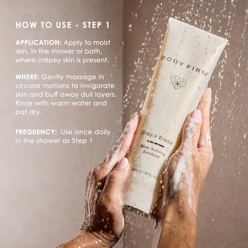 BODY FIRM Crepe Erase 2-Step Treatment, Exfoliant & Firming Cream, 10 FL Oz