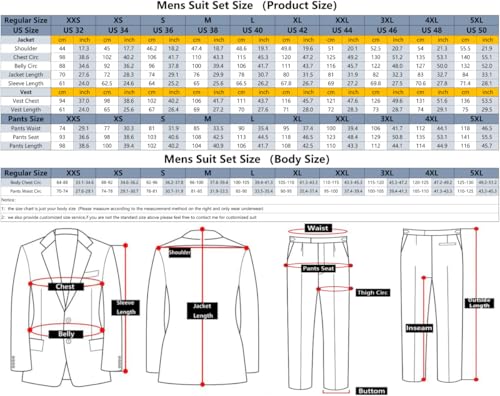 2 Piece Men's Chinese Suit Chinese Stand Collar Slim Fit Suits Front Button Blazer Pant Set,Black-L