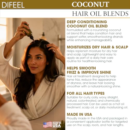 Difeel Coconut Hair Oil Blend 7.1 Ounce ounce