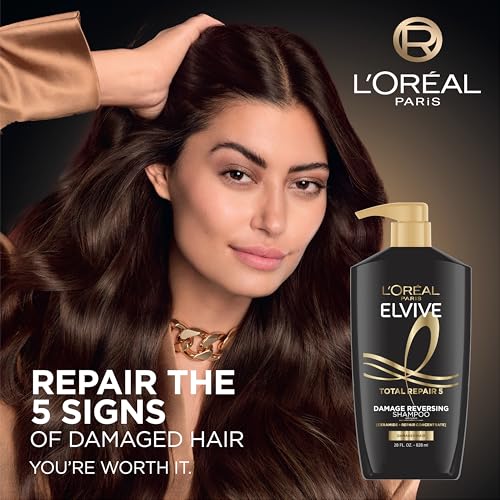 L'Oreal Paris Elvive Total Repair 5 Repairing Shampoo for Damaged Hair Shampoo with Protein and Ceramide for Strong Silky Shiny Healthy Renewed Hair 28 Fl Oz