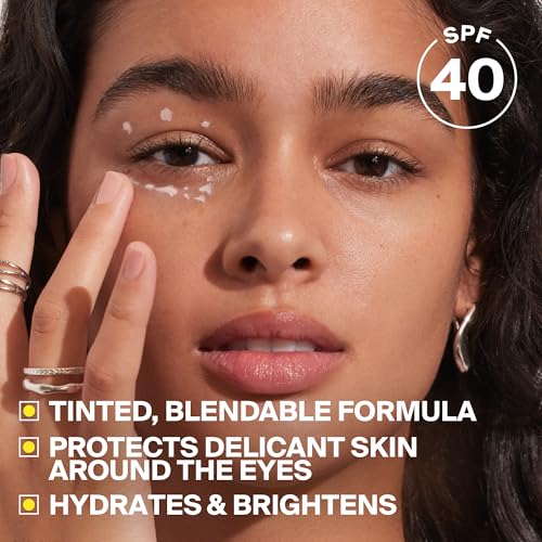 Supergoop! Bright-Eyed Mineral Eye Cream, 0.5 fl oz - SPF 40 PA+++ Hydrating & Illuminating Mineral Sunscreen - Under Eye Cream for Dark Circles & Puffiness - Revives Tired Eyes