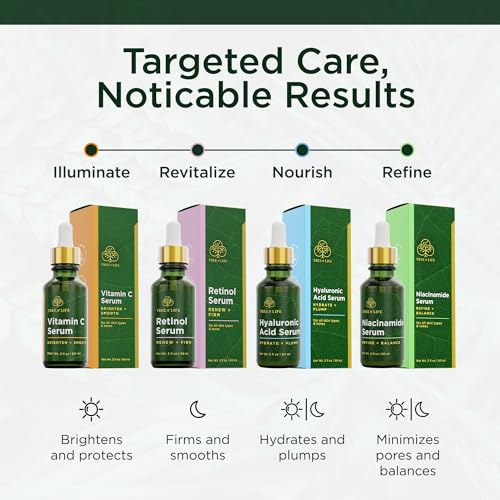 Tree of Life Face Serum Skin Care, Facial Serum for Women and Men, Set of 4