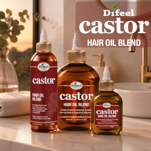 Difeel Castor Hair Oil Blend 7.1 oz. - Natural Castor Oil for Hair Growth