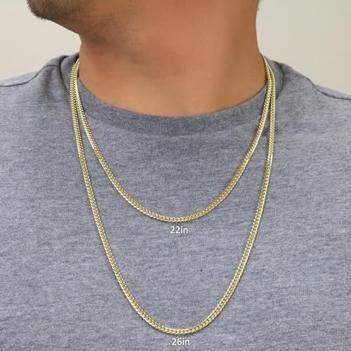 Nuragold 14k Real Yellow Gold Miami Cuban Link 4mm Solid Chain Necklace - 28"