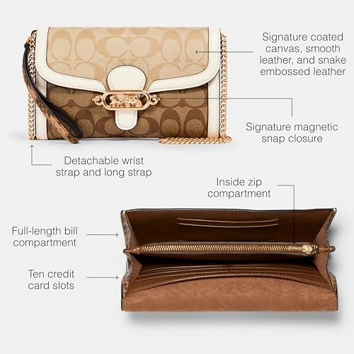 Coach Signature Blocking Exotic Mix Jade Chain Crossbody
