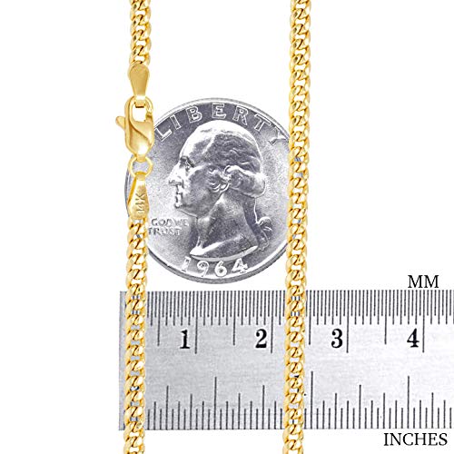 Nuragold 14k Real Yellow Gold Miami Cuban Link 3mm Chain Italian Necklace - 28"