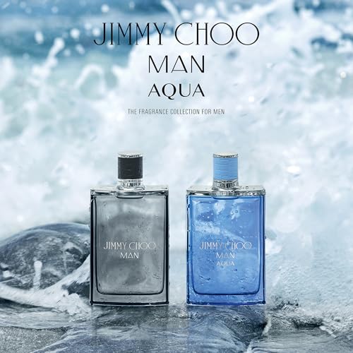 JIMMY CHOO - Man Aqua Eau de Toilette Travel Spray- Men's Fragrance - Sweet & Woody - With notes of Grapefruit, Geranium & Salty Moss - 0.5 Fl Oz