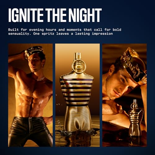 Jean Paul Gaultier Le Male Elixir Parfum - Long Lasting Woody Aromatic Cologne for Men with Lavender, Tonka Bean & Warm Amber - Luxury Elixir Parfum, 4.2 oz