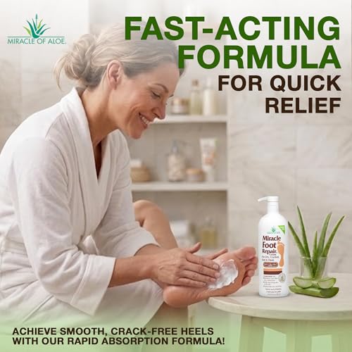Miracle Foot Repair Cream, 32 Oz, Aloe Foot Cream For Dry Cracked Feet