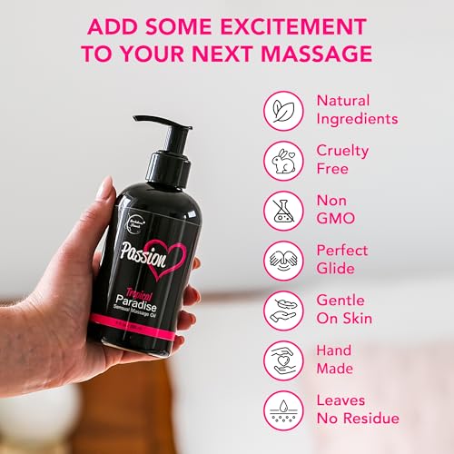 Passion Sensual Massage Oil for Date Night by Brookethorne Naturals | 8oz