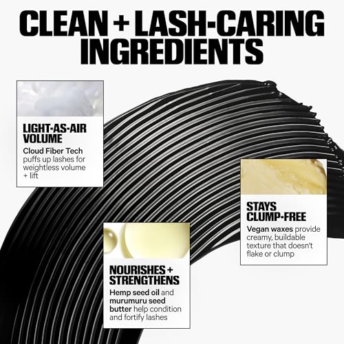 Milk Makeup KUSH Big Hit Volumizing Mascara – 12HR Clean High-Volume Mascara for Lifting, Lengthening + Defining Lashes – Clump + Smudge-Free, Weightless + Safe for Sensitive Eyes – Black, 0.28 oz