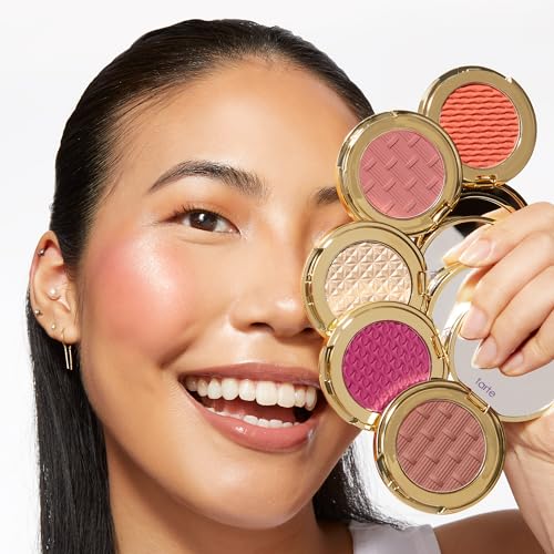 tarte stay golden Amazonian clay cheek blush & highlight 5pc set – Mineral Pigment Sheer Buildable Blush With Vitamin E for Lightweight Longwear, Vegan & Cruelty-Free, travel size