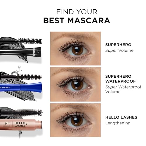 IT Cosmetics Superhero Volumizing Mascara - Black (Full Size, 0.3 fl oz)