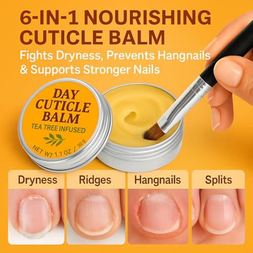 IMAXSHIP Tea Tree Oil Nail & Cuticle Balm - Cuticle Cream & Butter for Dry, Damaged Cuticles - Cuticle & Hang Nail Healing Treatment, Moisturizer & Softener, 1.1 OZ, 1 Pack