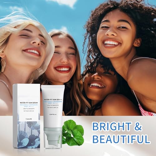 2 Pcs 𝐶𝑒𝑛𝑡𝑒𝑙𝑙á Sunscreen SPF50 PA++++, Hyalu Cica Water-Fit Sun Serum, Cen-tella Madagascar Face Sun Screen Long-Lasting Protection, Matte No White Cast for All Skin Type and UV Defense