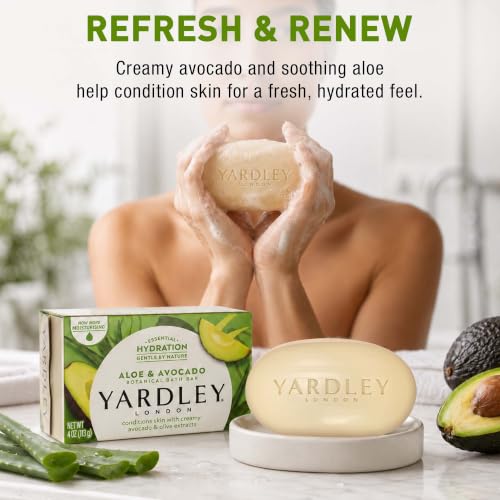 Yardley London Soap Bath Bar Bundle - 10 Bars: English Lavender, Oatmeal and Almond, Aloe and Avocado, Cocoa Butter, Lemon Verbena 4.25 Ounce Bars (Pack of 10 Bars, Two of each)