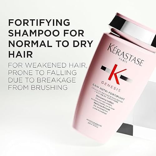 Kerastase Genesis Strengthening Nutri-Fortifiant Shampoo - Gently Cleanses & Clarifies the Scalp, Nourishes and Reduces Breakage, For Weak or Damaged Hair, Detangles & Hydrates, For Normal to Dry Hair