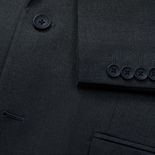 J.M. Haggar Men's Premium Performance Stretch Stria 2-Button Suit Separate Coat, Dark Heather Grey, 40R