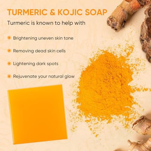 Turmeric Face Wash Set, Turmeric Facial Cleanser & Turmeric Soap Bar & Oil