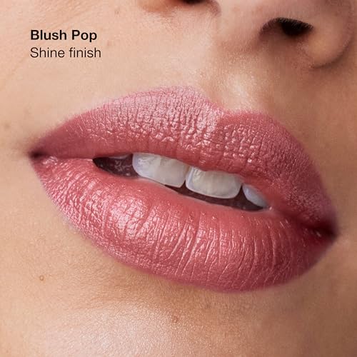Clinique Pop Longwear Lipstick | Long Lasting, Satin, Matte + Shine, Blush Pop, 1 Count