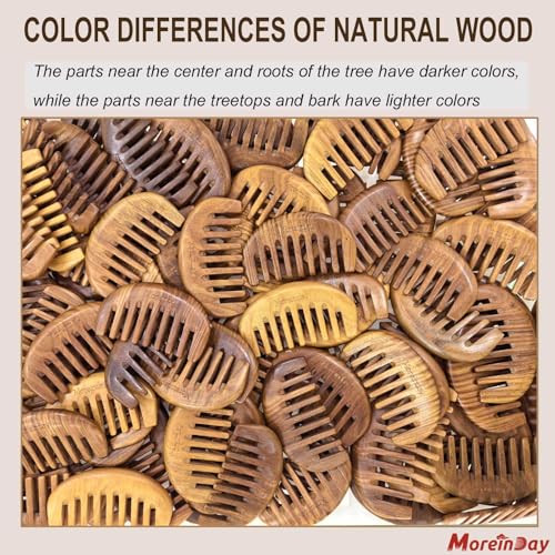 Moreinday Wooden Comb, Wide Tooth Comb for Scalp Massage & Distribute Oils