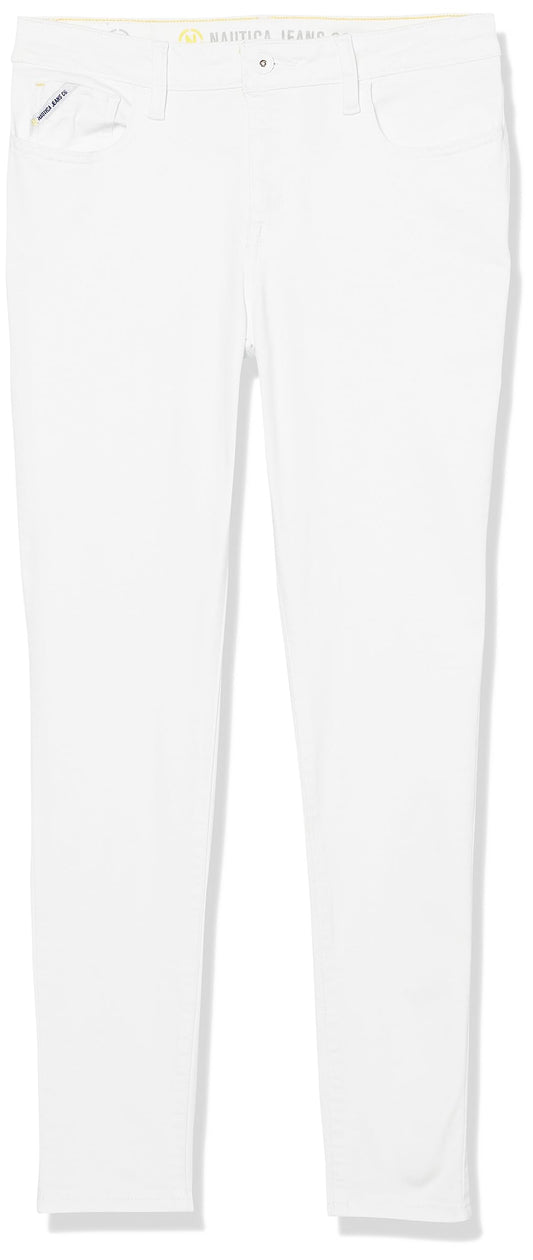 Nautica Women's Jeans Co. Mid-Rise Skinny Denim, Optic White Wash