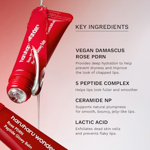 HARUHARU Rose PDRN Peptide Glowy Balm, 0.33 fl.oz, Glossy Clear, Vegan