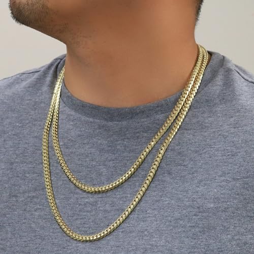 Nuragold 14k Real Yellow Gold Miami Cuban Link 6mm Solid Chain Necklace - 20"