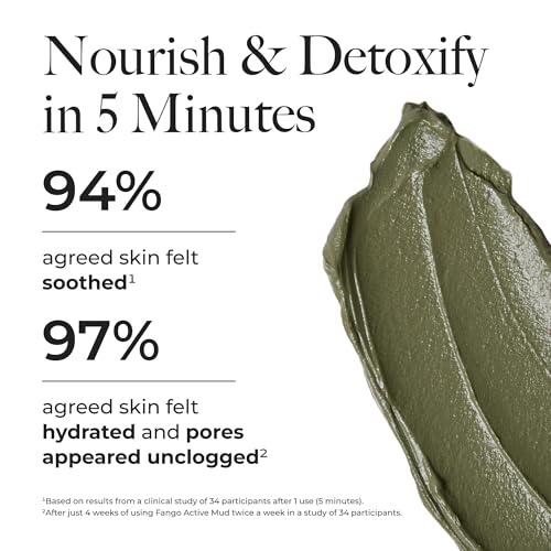 Borghese Advanced Fango Active Mud Mask for Face and Body - Exfoliating to Purifying Face Mask with Bentonite Clay & Hyaluronic Acid For Normal, Combination & Oily Skin, 7.5 Ounce