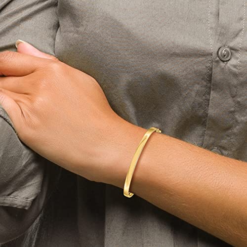 IceCarats 14K Solid Yellow Gold Flexible Bangle Bracelet, 8 inch