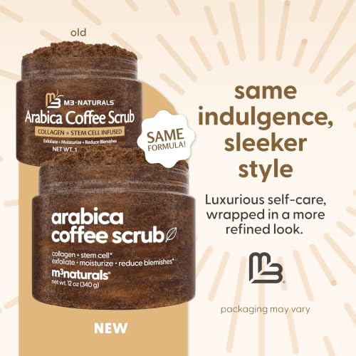 Arabica Exfoliating Coffee Scrub for Hands, Feet, and Body, 12oz by M3