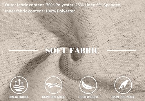 Fesenbo Mens Casual Suits Beige Linen Suit Slim Fit 2 Piece Lightweight Jacket and Dress Pants Set Groomsmen Suit for Wedding S