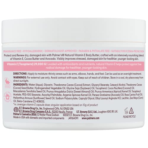 Palmer's Vitamin E Body Butter for Dry, Damaged Skin (7.25 Ounce)
