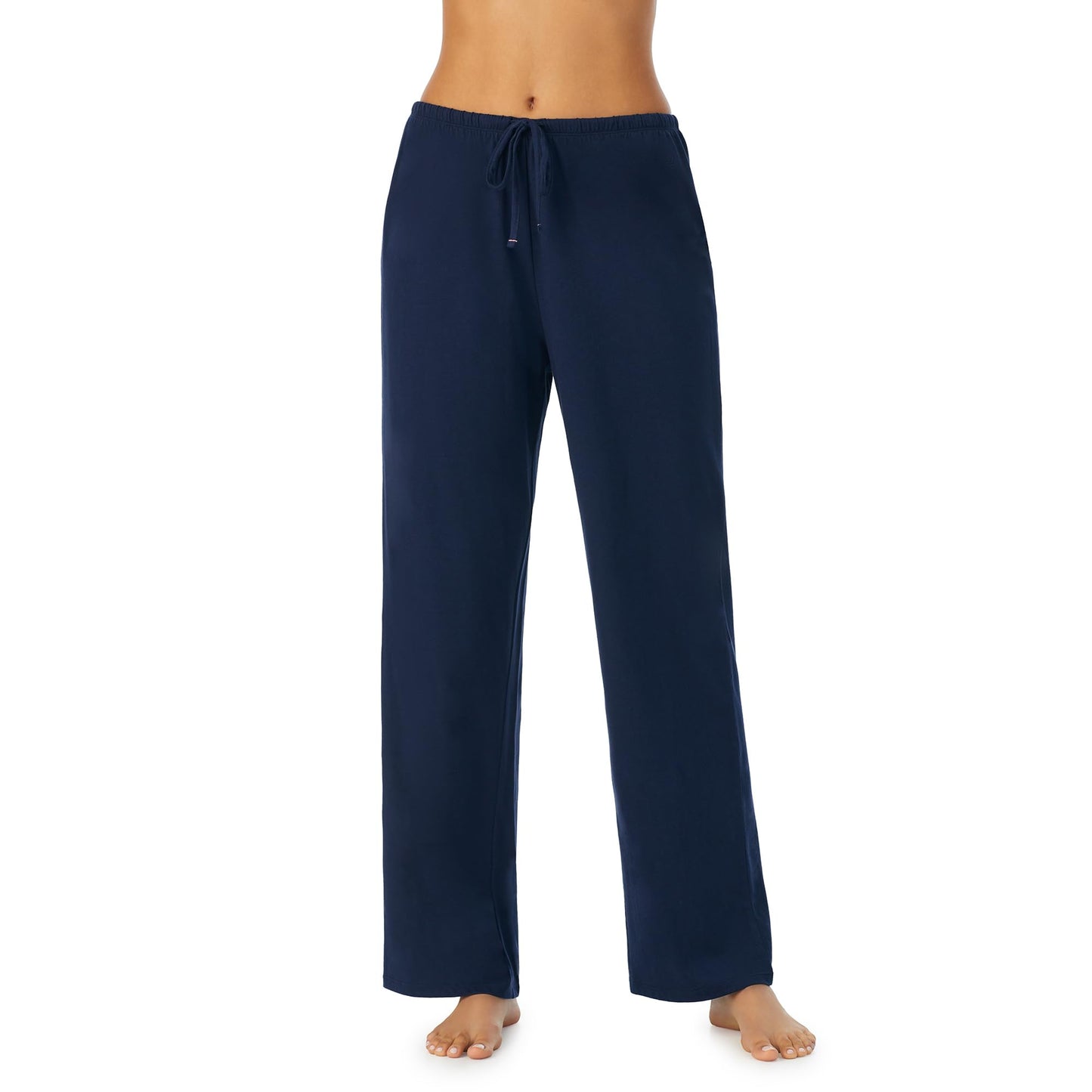 Nautica Womens Sleep Pants - Long Length, Breathable Pajama Bottoms - Cotton Knit Jersey Sleepwear and Loungewear - Navy - Large