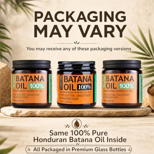 100% Raw Batana Oil for Hair from Honduras, 4.06 Fl Oz, Bright Coffee