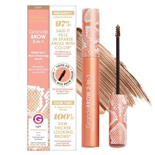 Grande Cosmetics GrandeBROW 2-in-1 Tinted Brow Gel & Serum, Light
